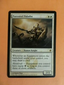 MtG New Phyrexia Puresteel Paladin - LP (geringe Oberflächenabnutzung) - kostenloser Versand - Bild 1 von 2