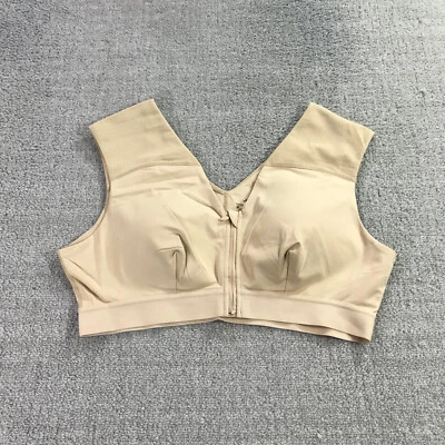 Tommie Copper Shoulder Support Bra With Zipper Womens 3XL XXXL Beige Top - Image 1 of 4