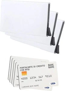 Porta carte di credito slim per 8 tessere Schermato Anti Rfid set 3pz Bianco - Foto 1 di 6