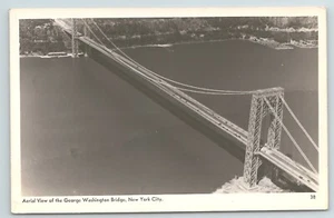Postcard RPPC Aerial View of the George Washington Bridge New York City NY - Picture 1 of 2