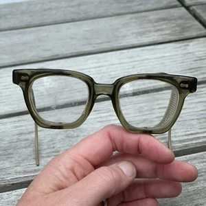 Vintage PI Safety Glasses Green Wayfair 1950's Steampunk Motorcycle Side Shield - Picture 1 of 17