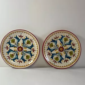 Bobby Flay rot Sevilla 6" Untertassen Teller nicht mehr produziert mediterran 2er Set - Bild 1 von 5