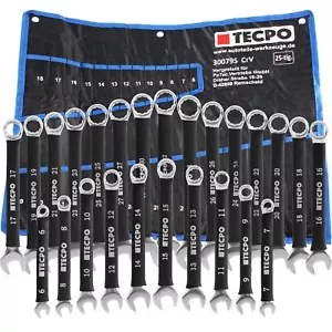 TECPO MAUL-RINGSCHLÜSSEL-SATZ 6-32 mm RUTSCHFEST 25 TEILE RING MAULSCHLÜSSEL SET - Bild 1 von 5