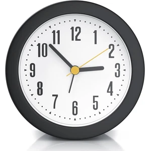 Bearware Wecker Analog Rund Großes Ziffernblatt Schwarz Matt - Bild 1 von 7