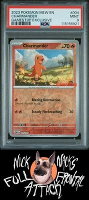 2023 Pokemon Mew En-151 #004 Charmander Gamestop Exclusive PSA 9 - Image 1 of 2