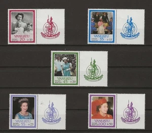 Vanuatu 1987 - Hurricane Relief Fund Set of 5 with Pictorial Gutters - MNH - Imagen 1 de 1