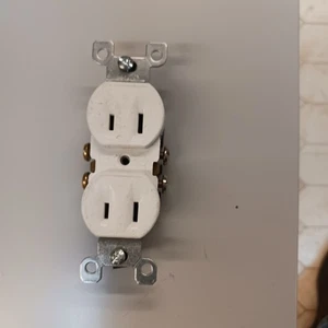 Leviton 223-W 15 A, 125 V Duplex Receptacle, Residential Grade No-Ground (4 Lot) - Picture 1 of 3