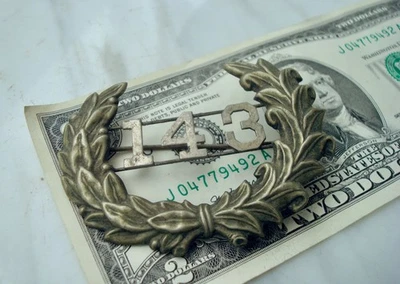 Antique Obsolete Metal Police Wreath Felt Hat Helmet Shield Badge Number 143 - Image 1 of 4