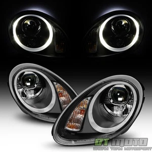 Black 2005-2008 Porsche Boxster 987 Cayman HID Type LED DRL Projector Headlights - Picture 1 of 12