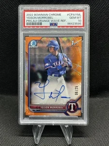 Yeison Morrobel 2022 Bowman Cromo Arancione Onda Rifrattore Auto /25 PSA 10 - Foto 1 di 2