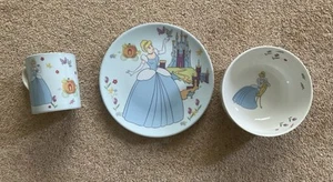 Royal Doulton Disney Princess Cinderella Children’s Set Plate Mug & Bowl NEW - Picture 1 of 9