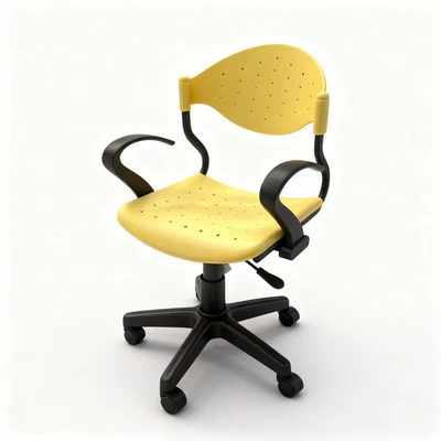 SEDIA UFFICIO GIALLA PP Ergonomica Girevole Braccioli Ruote Gas 44x47x91cm - Immagine 1 di 3