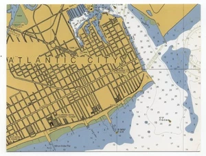 Postcard - Atlantic City New Jersey Harbor Map - Picture 1 of 2