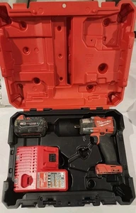 MILWAUKEE Tools M18 1/2" DR IMPACT WRENCH, Battery, Charger, And Hard Case - Picture 1 of 24