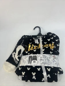 DISNEY Mickey Mouse Polka Dot 3-Piece Pajama Set Women's Small Top/Bottom/Socks - Picture 1 of 5