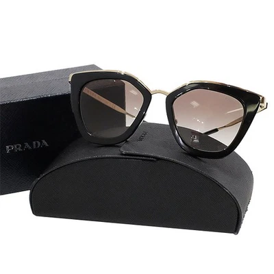 Gafas de sol PRADA auténticas altamente recomendadas GP plástico negro dorado Foto 1 de 4