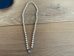 Perlenketteweiß/gold mit gelb/gold länge 55 cm Neu - Bild 1 von 5