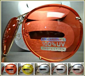 Mens or Women OVERSIZED CLASSIC VINTAGE RETRO Style SUN GLASSES Large Gold Frame - Picture 1 of 17