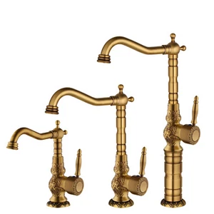 Antique Brass Bathroom Basin Faucet Vessel Sink Single Hole/Handle Mixer Taps - Bild 1 von 29