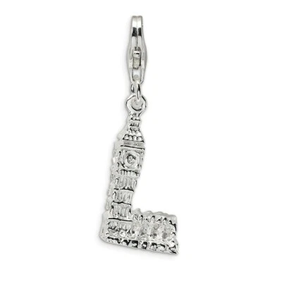 Big Ben Charm .925 Sterling Silver 3D Click On Amore La Vita - Image 1 of 4