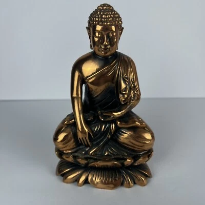 7” Old Tibetan Brass Buddhism Bodhisattva Sakyamuni Buddha Statue - Image 1 of 4
