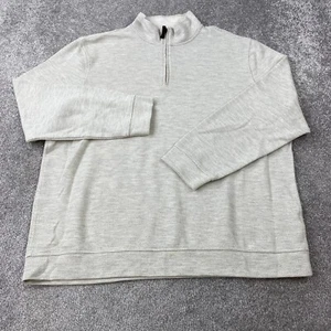 Club Room 1/4 Zip Knit T-Shirt Men's 2XL XXL Long Sleeve Gray Mock Neck - Picture 1 of 8
