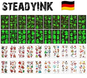 20 uds Navidad Tatuajes Temporales para Niños Glow in the Dark -SteadyINK - Imagen 1 de 5