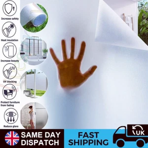 5M Roll Frosted Window Film Bubble Free Static Cling Etched Privacy Glass,Vinyl. - Picture 1 of 97