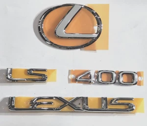 95-00 NEW LEXUS LS400 REAR CHROME TRUNK EMBLEM KIT - Picture 1 of 2