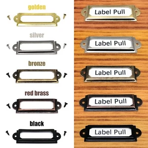 12pcs 17x60mm Cabinet Drawer Label Pull Frame Handle File Name Card Holder - Picture 1 of 11