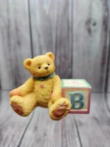 1995 Enesco Cherished Teddies Alphabet Block Letter "B", 158488B Figurine VTG - Picture 1 of 6