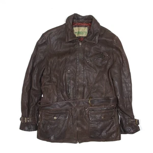 GUESS Womens Jacket Brown Leather L - Picture 1 of 6