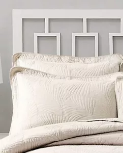 ANMINY Beige Embossed Quilted Standard Pillowshams One Pair Nwot - Picture 1 of 3
