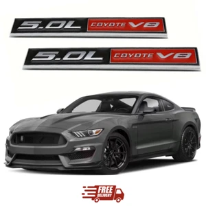 ✅ 2x PAIR / 5.0L Coyote V8 Emblems 3D Trim Fender Badge Decals Stickers NEW! - Picture 1 of 4