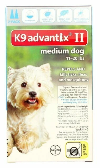 Bayer Animal Health K9 Advantix II Flea and Tick Remedy for Dogs - 2 Pack (K9ADVANTIXII)