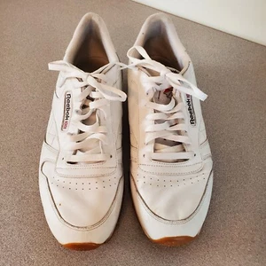 Reebok Sneakers Mens Sz 13 White Leather Lace Up Low Classics Shoes 059503 - Picture 1 of 10