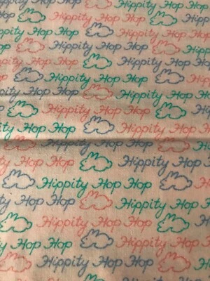 F-23-9-019-Easter Fabric Remnant - Hippity Hop BUnny-17x18" Blend - Image 1 of 2