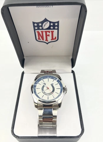 Game Time Indianapolis Colts Mens Wristwatch Watch NFL Silver Gift  (B) Cover
