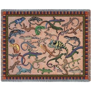 Neu Eidechse Eidechsen schwere afghanische Baumwolle Geschenk Überwurf Decke Leguan Gecko Reptil - Bild 1 von 2