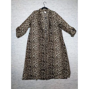 Siren Lily Leopard Print Duster Kimono Open Front Lightweight 2X Mature - Picture 1 of 8