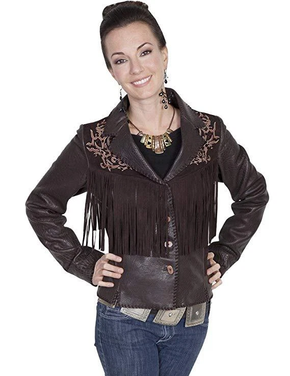 Scully Women's Lore Exotic Fringe Jacket Brown Outerwear XS - Image 1 of 1