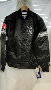 Starter NFL Las Vegas Raiders Jacke LS200167 Größe L Schwarz Neu mit Etikett - Bild 1 von 5