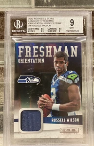 RUSSELL WILSON 2012 R & S Longevity Freshman Orientation #4 Relic Beckett 9 #/49 - Picture 1 of 2