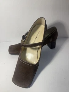 Preowned Bandolino Brown Suede Mary Jane Pumps Sz - Picture 1 of 6
