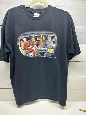 Camiseta Vintage M&Ms Time Square Estampado Gráfico Y2K Negra Para Hombre 2X XXL Foto 1 de 4