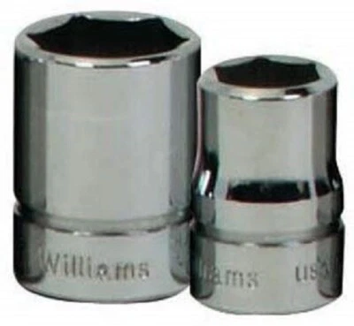 3/8" Drive Shallow Sockets, 6-Point, SAE, High-Polished Chrome Finish, Williams - Image 1 of 2