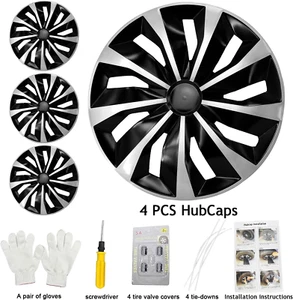 R16 Hubcap Set (4PCS) Snap On Wheel Cover Fits Toyota VW Honda Ford - Picture 1 of 7