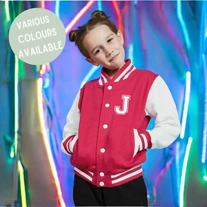 Chaqueta Universitaria Personalizada Iniciales Unisex Niños Monograma Personalizado Chaqueta Universitaria - Imagen 1 de 18