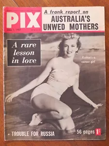 Pix magazine Australia June 1957 - Unwed mothers, Kathleen Hughes cover - Picture 1 of 5