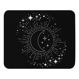 To The Moon & Stars Black Mouse Pad 8.7″ × 7.1″ - Picture 1 of 3